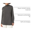 Amazon Essentials Women’s Jersey Long-Sleeve Mock Neck Swing Tunic Top, Relaxed Fit Pullover(Charcoal Heather Grey)