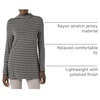 Amazon Essentials Women’s Jersey Long-Sleeve Mock Neck Swing Tunic Top, Relaxed Fit Pullover(Charcoal Heather White Stripe)