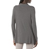 Amazon Essentials Women’s Jersey Long-Sleeve Mock Neck Swing Tunic Top, Relaxed Fit Pullover(Charcoal Heather White Stripe)