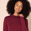 Amazon Essentials Women’s Jersey Long-Sleeve Mock Neck Swing Tunic Top, Relaxed Fit Pullover(Dark Burgundy)