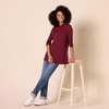 Amazon Essentials Women’s Jersey Long-Sleeve Mock Neck Swing Tunic Top, Relaxed Fit Pullover(Dark Burgundy)