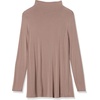 Amazon Essentials Women’s Jersey Long-Sleeve Mock Neck Swing Tunic Top, Relaxed Fit Pullover(Dark Taupe)