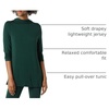 Amazon Essentials Women’s Jersey Long-Sleeve Mock Neck Swing Tunic Top, Relaxed Fit Pullover(Deep Green)
