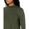 Amazon Essentials Women’s Jersey Long-Sleeve Mock Neck Swing Tunic Top, Relaxed Fit Pullover(Forest Green)