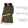 Amazon Essentials Women’s Jersey Long-Sleeve Mock Neck Swing Tunic Top, Relaxed Fit Pullover(Forest Green)