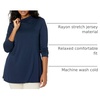 Amazon Essentials Women’s Jersey Long-Sleeve Mock Neck Swing Tunic Top, Relaxed Fit Pullover(Navy)