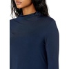 Amazon Essentials Women’s Jersey Long-Sleeve Mock Neck Swing Tunic Top, Relaxed Fit Pullover(Navy)