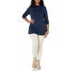 Amazon Essentials Women’s Jersey Long-Sleeve Mock Neck Swing Tunic Top, Relaxed Fit Pullover(Navy)