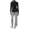 Amazon Essentials Women’s Lightweight Soft Flannel Trouser and Long-Sleeve T-Shirt Sleep Set, Lounge Bottoms, Salmon Pink(Black White Gingham)