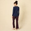 Amazon Essentials Women’s Lightweight Soft Flannel Trouser and Long-Sleeve T-Shirt Sleep Set, Lounge Bottoms, Salmon Pink(Burgundy Navy Blackwatch Plaid)