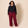 Amazon Essentials Women’s Lightweight Soft Flannel Trouser and Long-Sleeve T-Shirt Sleep Set, Lounge Bottoms, Salmon Pink(Cherry Red/Black  Classic Buffalo Plaid)