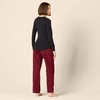 Amazon Essentials Women’s Lightweight Soft Flannel Trouser and Long-Sleeve T-Shirt Sleep Set, Lounge Bottoms, Salmon Pink(Cherry Red/Black  Classic Buffalo Plaid)