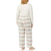 Amazon Essentials Women’s Lightweight Soft Flannel Trouser and Long-Sleeve T-Shirt Sleep Set, Lounge Bottoms, Salmon Pink(Dusty Blue Mix Plaid/Oatmeal Heather)