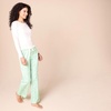 Amazon Essentials Women’s Lightweight Soft Flannel Trouser and Long-Sleeve T-Shirt Sleep Set, Lounge Bottoms, Salmon Pink(Ivory  Forest Animals)