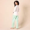 Amazon Essentials Women’s Lightweight Soft Flannel Trouser and Long-Sleeve T-Shirt Sleep Set, Lounge Bottoms, Salmon Pink(Ivory  Forest Animals)