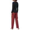 Amazon Essentials Women’s Lightweight Soft Flannel Trouser and Long-Sleeve T-Shirt Sleep Set, Lounge Bottoms, Salmon Pink(Red Black Mini Buffalo Plaid)