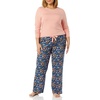 Amazon Essentials Women’s Lightweight Soft Flannel Trouser and Long-Sleeve T-Shirt Sleep Set, Lounge Bottoms, Salmon Pink(Salmon Pink/Floral Camo)