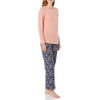 Amazon Essentials Women’s Lightweight Soft Flannel Trouser and Long-Sleeve T-Shirt Sleep Set, Lounge Bottoms, Salmon Pink(Salmon Pink/Floral Camo)