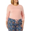 Amazon Essentials Women’s Lightweight Soft Flannel Trouser and Long-Sleeve T-Shirt Sleep Set, Lounge Bottoms, Salmon Pink(Salmon Pink/Floral Camo)
