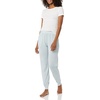 Amazon Essentials Women’s Pajama Pants, Lightweight Knit Jersey Jogger(Light Blue Rose Leopard)