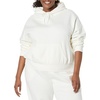 Amazon Essentials Women’s Relaxed Fit Crop Pullover Hoodie Sweatshirt with Drawstring, Soft (Available in Plus Size)(Eggshell White)
