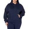 Amazon Essentials Women’s Relaxed Fit Crop Pullover Hoodie Sweatshirt with Drawstring, Soft (Available in Plus Size)(Navy)