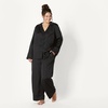 Amazon Essentials Women’s Satin Long Sleeve Shirt and Pant Pajama Set(Black)