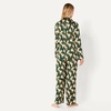 Amazon Essentials Women’s Satin Long Sleeve Shirt and Pant Pajama Set(Dark Green Beige Zebras)