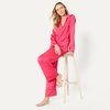 Amazon Essentials Women’s Satin Long Sleeve Shirt and Pant Pajama Set(Hot Pink)