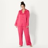 Amazon Essentials Women’s Satin Long Sleeve Shirt and Pant Pajama Set(Hot Pink)