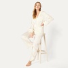 Amazon Essentials Women’s Satin Long Sleeve Shirt and Pant Pajama Set(Ivory)