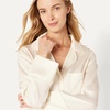 Amazon Essentials Women’s Satin Long Sleeve Shirt and Pant Pajama Set(Ivory)