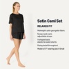 Amazon Essentials Women’s Satin Pajama Top and Shorts Set(Black)