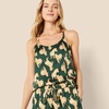 Amazon Essentials Women’s Satin Pajama Top and Shorts Set(Dark Green Beige Zebra)