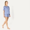 Amazon Essentials Women’s Satin Pajama Top and Shorts Set(Dusty Blue)