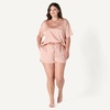 Amazon Essentials Women’s Satin Pajama Top and Shorts Set(Dusty Rose)