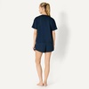Amazon Essentials Women’s Satin Pajama Top and Shorts Set(Navy)