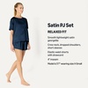 Amazon Essentials Women’s Satin Pajama Top and Shorts Set(Navy)