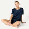 Amazon Essentials Women’s Satin Pajama Top and Shorts Set(Navy)