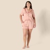 Amazon Essentials Women’s Satin Short Sleeve Button-Down Top and Short Sleepwear Pajama Set(Dusty Rose)