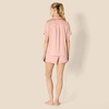 Amazon Essentials Women’s Satin Short Sleeve Button-Down Top and Short Sleepwear Pajama Set(Dusty Rose)
