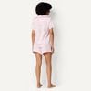 Amazon Essentials Women’s Satin Short Sleeve Button-Down Top and Short Sleepwear Pajama Set(Light Pink Roses)