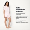 Amazon Essentials Women’s Satin Short Sleeve Button-Down Top and Short Sleepwear Pajama Set(Soft Pink)