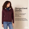 Amazon Essentials Women’s Sherpa-Lined Fleece Full-Zip Hooded Jacket with Drawstring (Available in Plus Size)(Off-white)