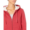 Amazon Essentials Women’s Sherpa-Lined Fleece Full-Zip Hooded Jacket with Drawstring (Available in Plus Size)(Red Heather)