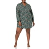Amazon Essentials Women’s Woven Flannel Notch Collar Nightgown (Available in Plus Size)(Black Folkloric)