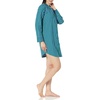 Amazon Essentials Women’s Woven Flannel Notch Collar Nightgown (Available in Plus Size)(Blue Green Vertical Stripe)