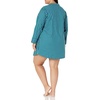 Amazon Essentials Women’s Woven Flannel Notch Collar Nightgown (Available in Plus Size)(Blue Green Vertical Stripe)