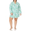 Amazon Essentials Women’s Woven Flannel Notch Collar Nightgown (Available in Plus Size)(Ecru Festive Tree)