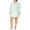 Amazon Essentials Women’s Woven Flannel Notch Collar Nightgown (Available in Plus Size)(Mint Green Forest Animals)